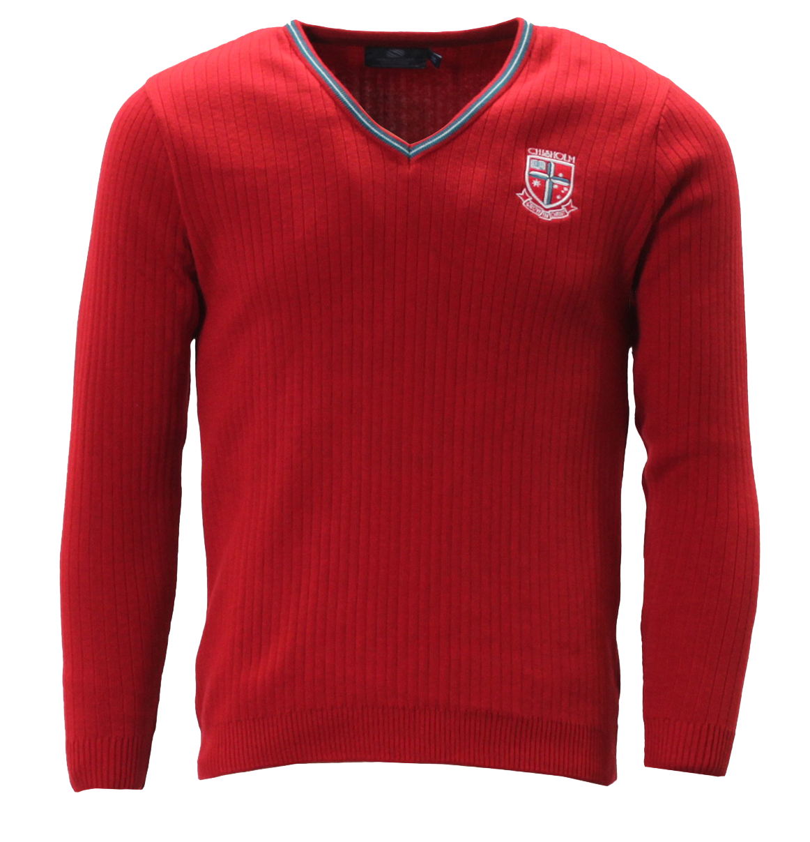 Red V-Neck Jumper