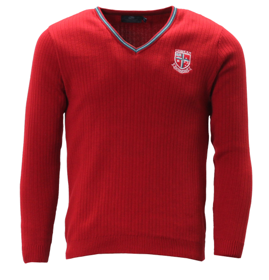 Red V-Neck Jumper
